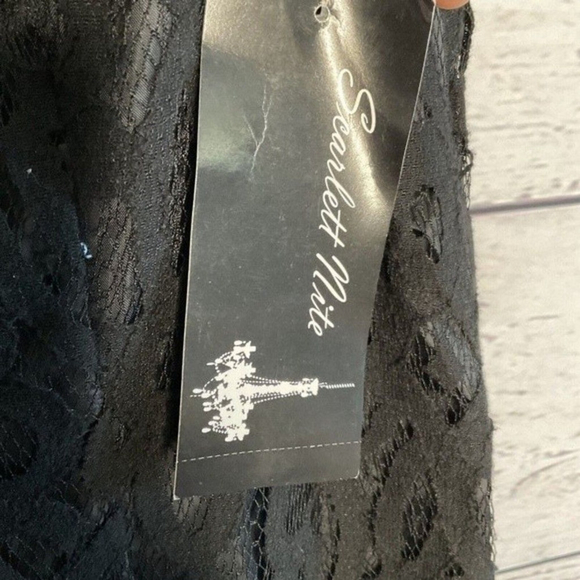 NWT Scarlett Nite Black Lace Little Cocktail Party Midi Dress Women Size 12 - Picture 5 of 11